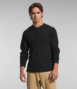 The North Face Canyon Fog Thermal Long Sleeve Henley T-Shirt Herr Svarta | STOCKHOLM KAHPJB