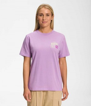 The North Face Korta Sleeve Brand Proud T-Shirt Dam Lavendel | SE TJGIOM