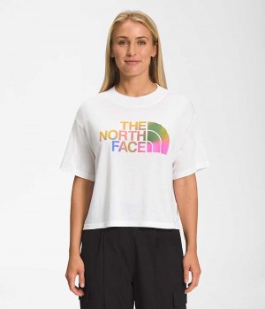 The North Face Korta Sleeve Half Dome Crop T-Shirt Dam Vita | SE GSDYCR