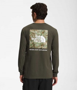 The North Face Long Sleeve Box NSE T-Shirt Herr Olivgröna | SVERIGE MBPFTW