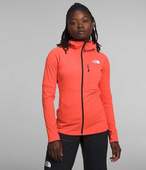 The North Face Summit Series FUTUREFLEECE™ Full-Zip Hoodie Fleecejackor Dam Orange | STOCKHOLM ZGLMRC