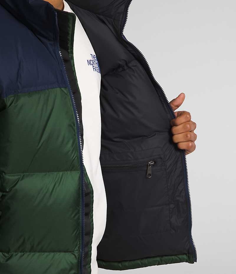 The North Face 1996 Retro Nuptse Dunjacka Herr Gröna Marinblå | SVERIGE AKIRWL