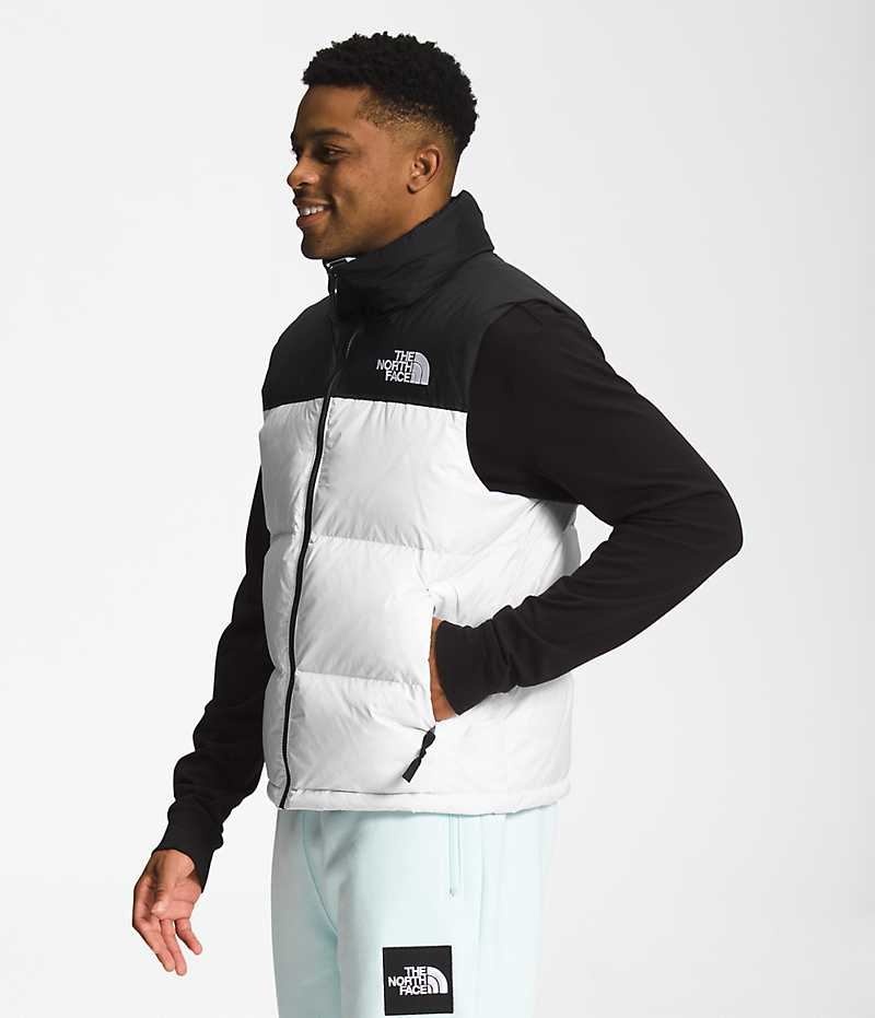 The North Face 1996 Retro Nuptse Dunväst Herr Vita Svarta | SE VWJGUT