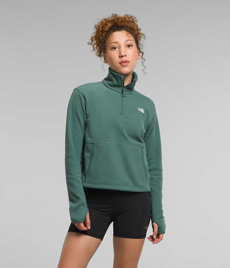 The North Face Alpine Polartec® 100 ¼-Zip Cowl Sweatshirt Dam Gröna | STOCKHOLM KWPBNG