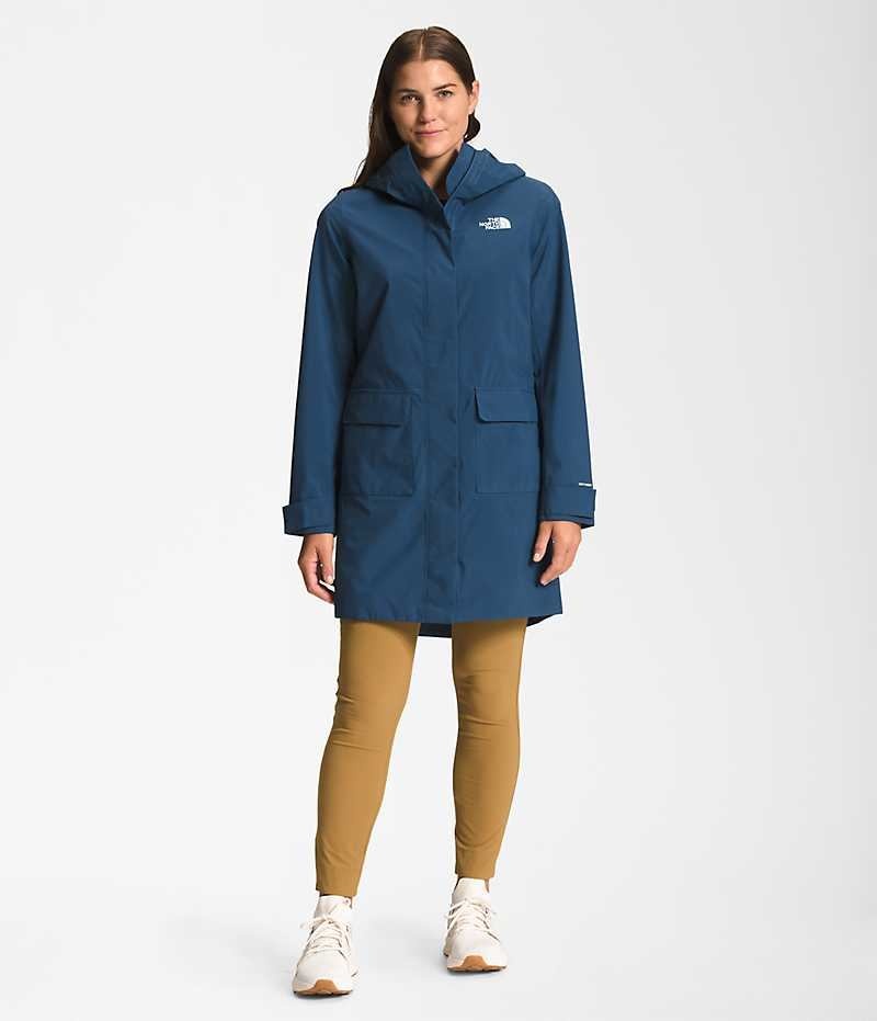 The North Face City Breeze Rain II Parka Dam Blå | SE QHCANY