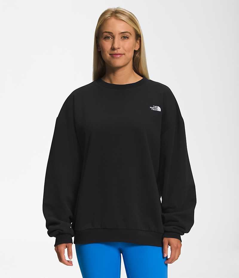 The North Face Felted Fleece Crew Pullover Dam Svarta | SVERIGE KDNMAU