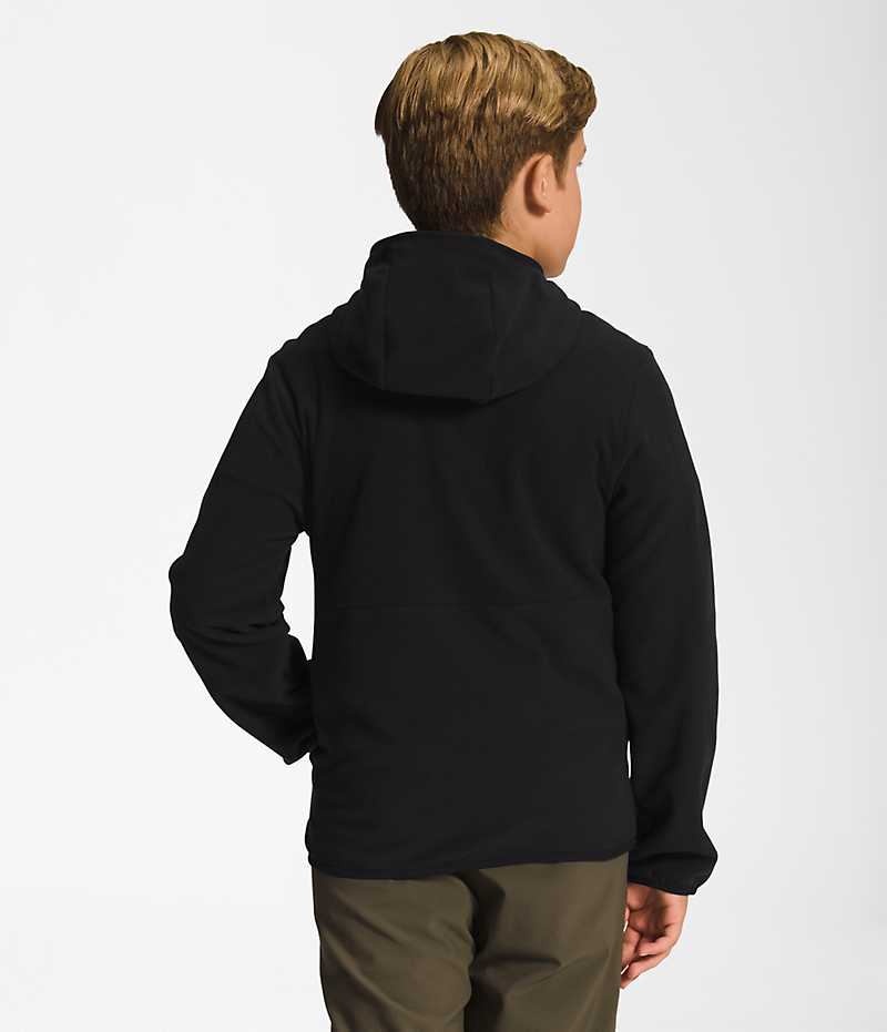 The North Face Glacier Full-Zip Hooded Fleecejackor Pojke Svarta | SVERIGE SIJXHQ