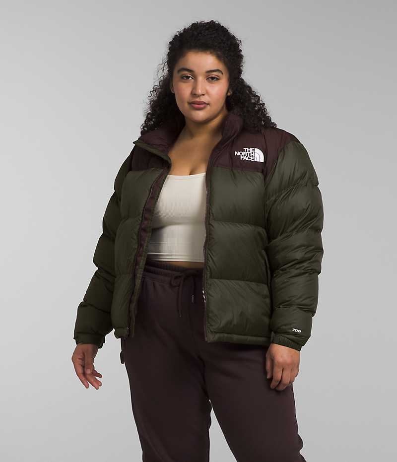 The North Face Plus 1996 Retro Nuptse Dunjacka Dam Gröna Bruna | STOCKHOLM JYEFPB