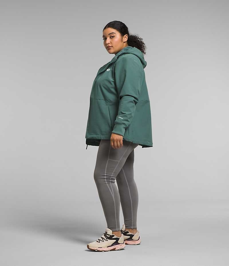 The North Face Plus Shelbe Raschel Hoodie Softshelljacka Dam Gröna | STOCKHOLM AVSTJI