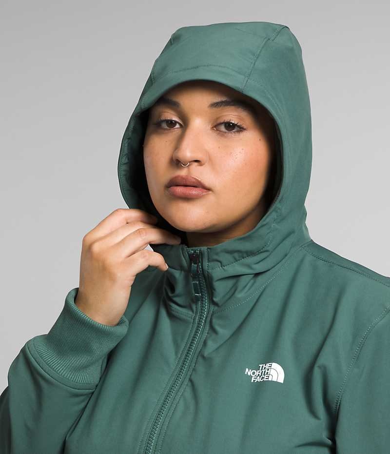 The North Face Plus Shelbe Raschel Hoodie Softshelljacka Dam Gröna | STOCKHOLM AVSTJI