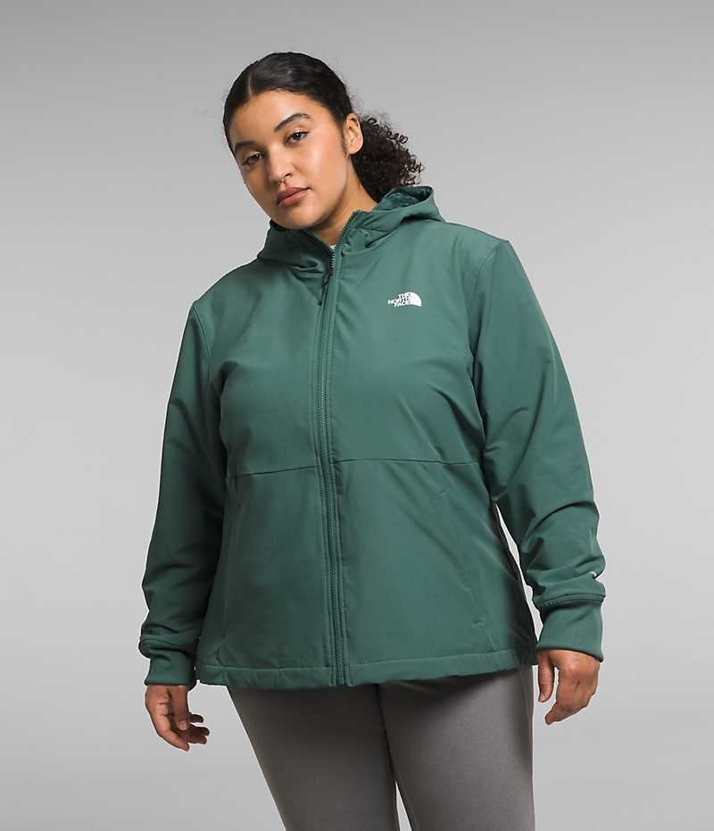 The North Face Plus Shelbe Raschel Hoodie Softshelljacka Dam Gröna | STOCKHOLM AVSTJI