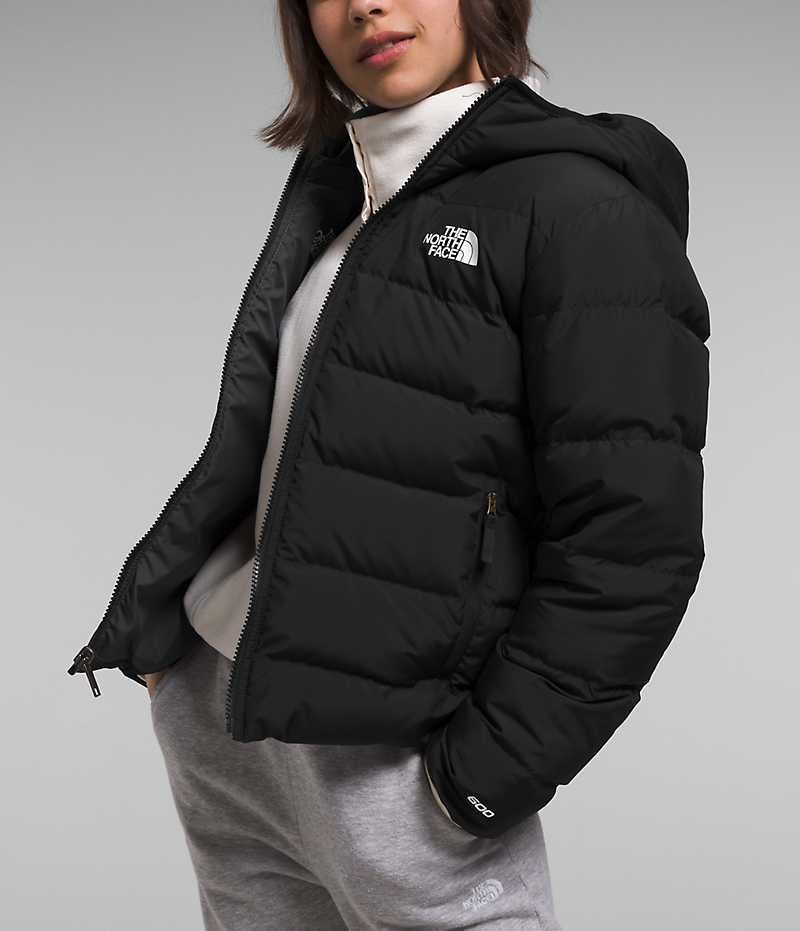 The North Face Reversible North Hooded Dunjacka Tjej Svarta | SE ZOHUMT