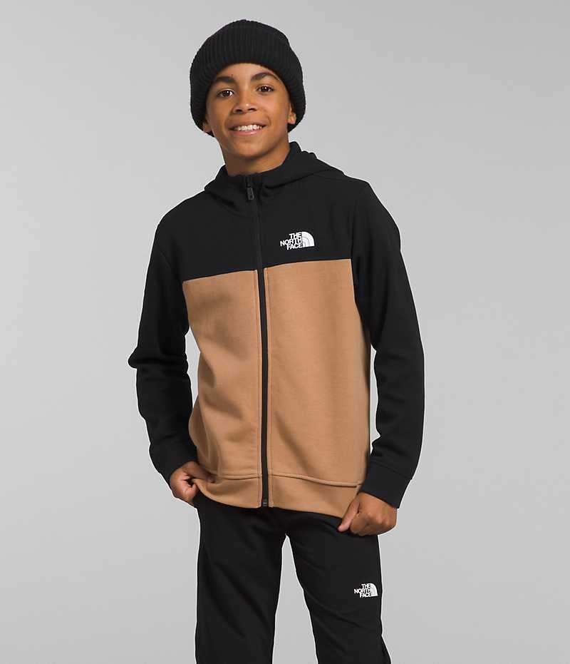 The North Face TNF™ Tech Full-Zip Hoodie Fleecejackor Pojke Khaki Svarta | SVERIGE IRSANB