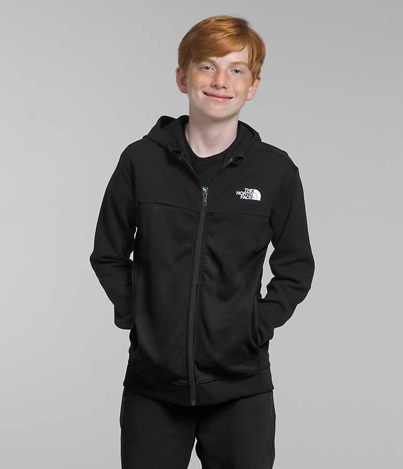 The North Face TNF™ Tech Full-Zip Hoodie Fleecejackor Pojke Svarta | STOCKHOLM IRZAGT